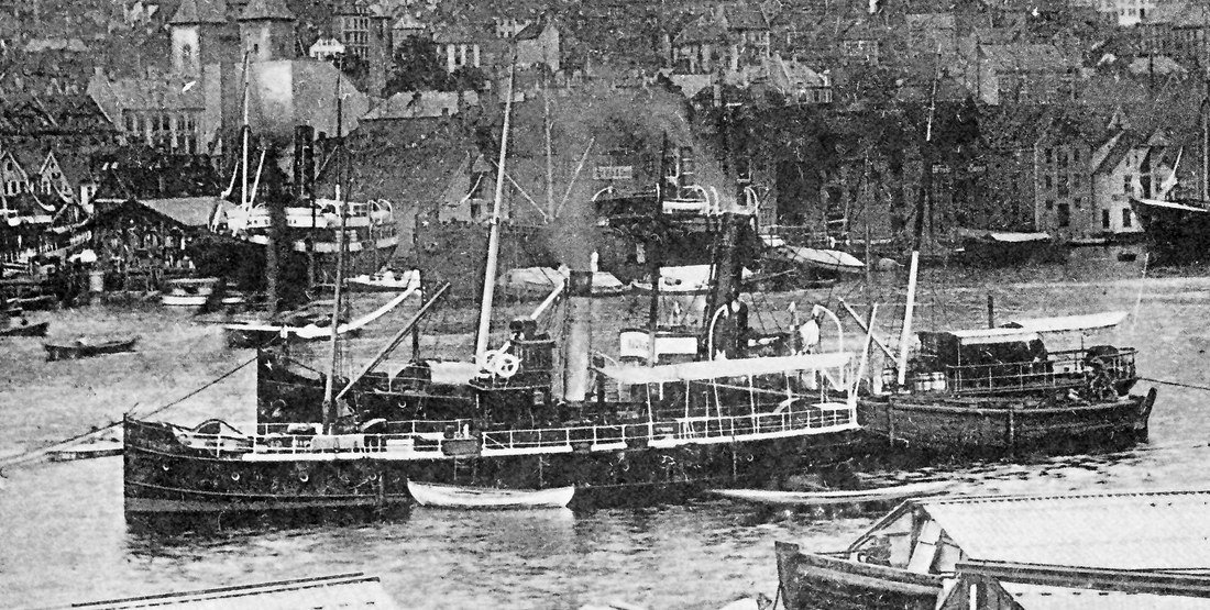 DS Ukjent Bergen Før 1904 Utsnitt2 Pk Hulda Bentzens Forlag Vnonås Samling