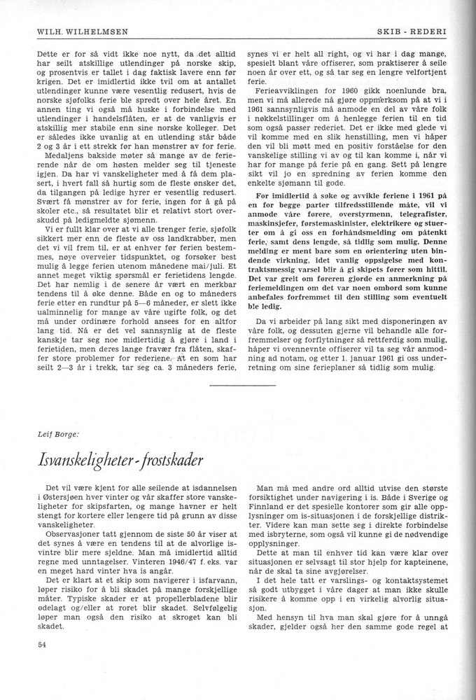 Wilh. Wilhelmsen, Oslo 4. 1961 - 54