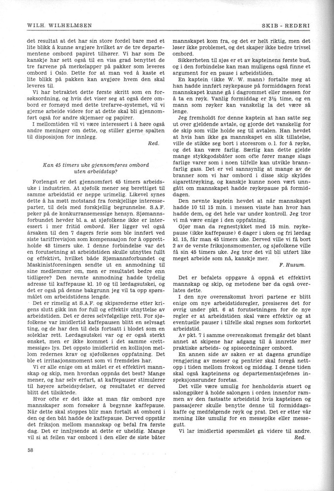 Wilh. Wilhelmsen, Oslo 4. 1961 - 58