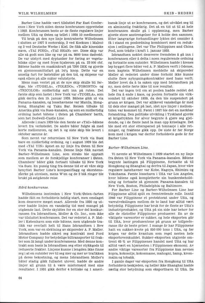Wilh. Wilhelmsen, Oslo 5. 1961 - 64