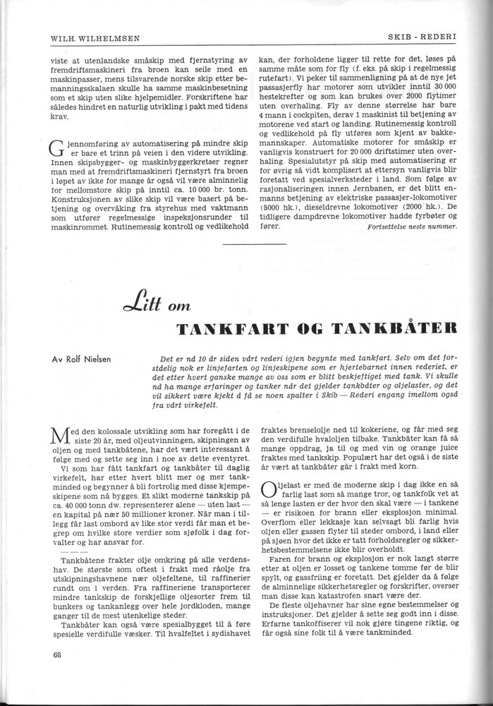 Wilh. Wilhelmsen, Oslo 5. 1961 - 68