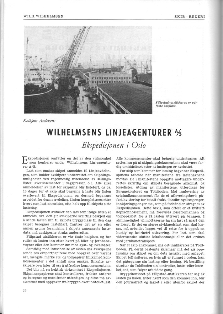 Wilh. Wilhelmsen, Oslo 5. 1961 - 72