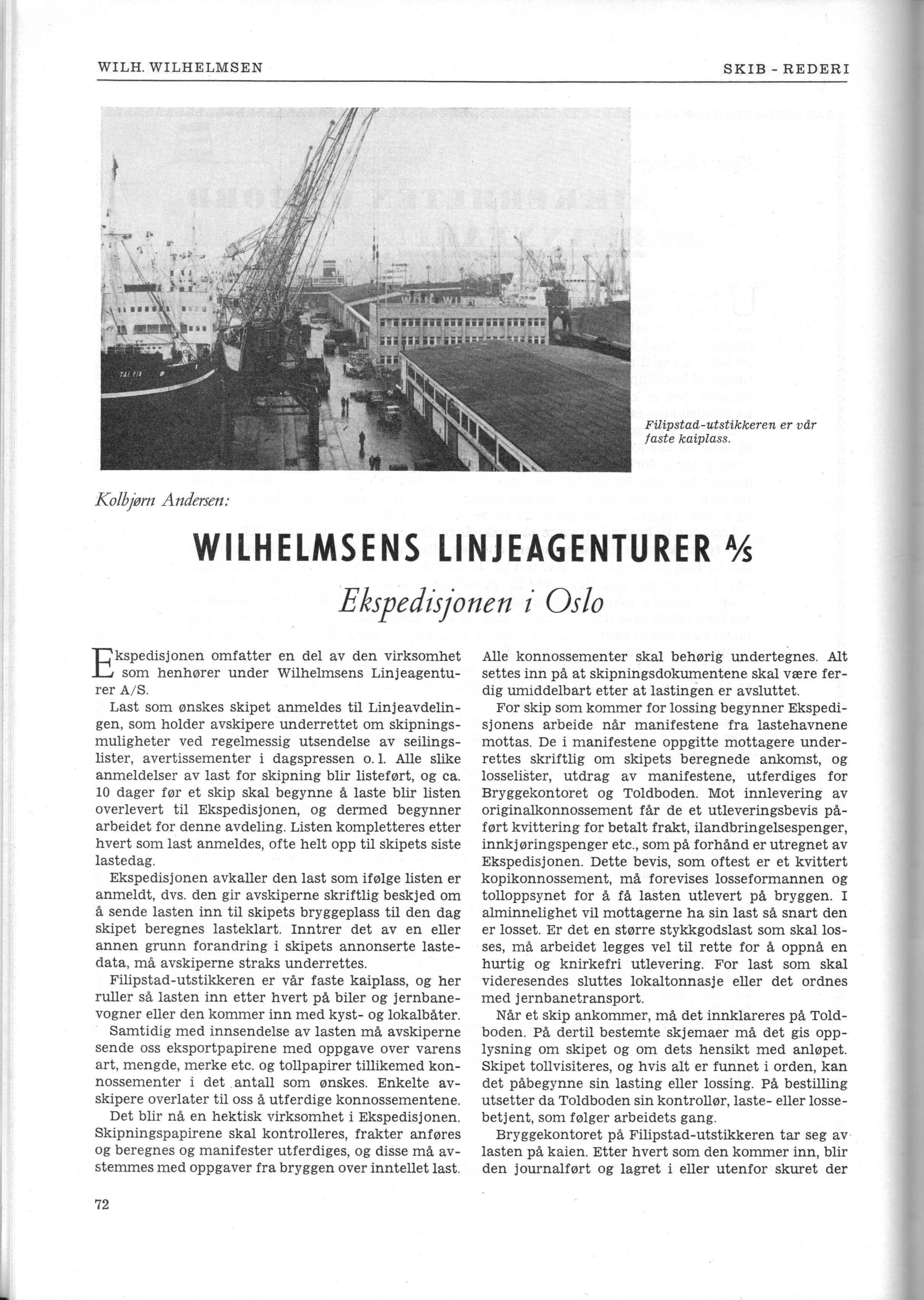 Wilh. Wilhelmsen, Oslo 5. 1961 - 72