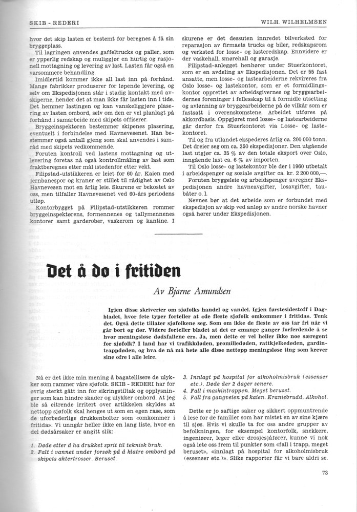 Wilh. Wilhelmsen, Oslo 5. 1961 - 73