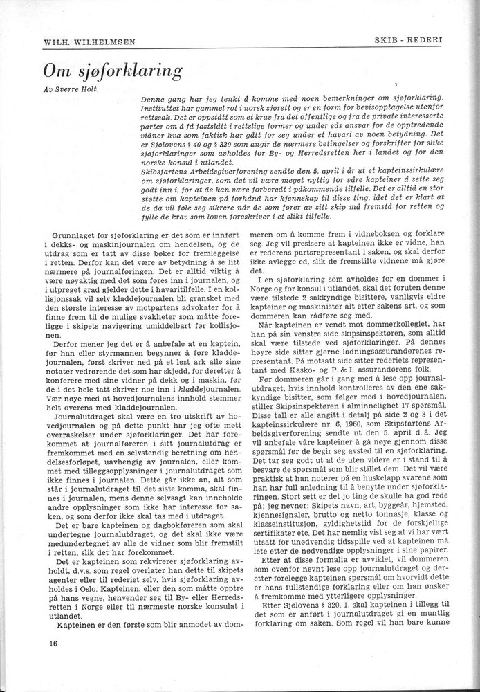  Wilh. Wilhelmsen, Oslo 7.1960 - 16