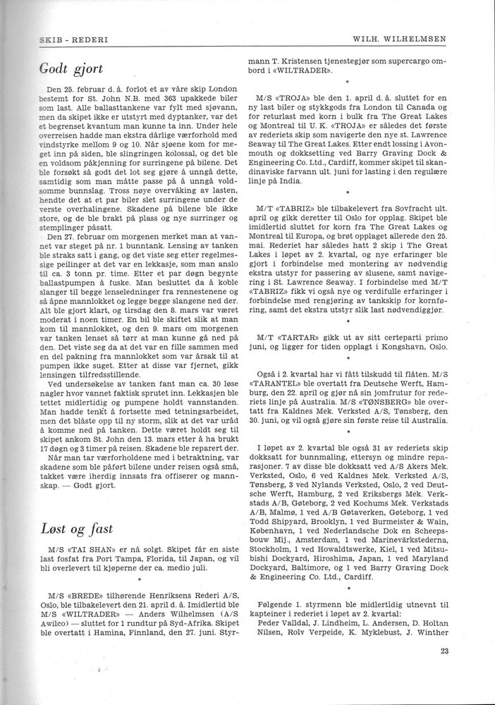  Wilh. Wilhelmsen, Oslo 7.1960 - 23